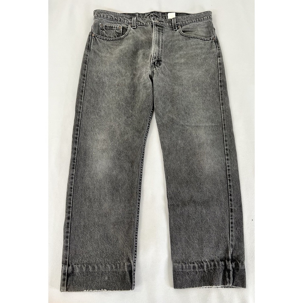 VTG Levis Jeans Mens 38x30 (36x27) 505 Reg Fit Straight Leg Black USA 90s Y2K